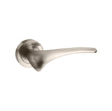 Quality image of Mediterranean Marseille Lever Door Handle on Round Rose - Satin Nickel | Sku. m70sn | available from Trade Door Handles.