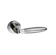 Quality image of Mediterranean Gibraltar Lever Door Handle on Round Rose - Satin Nickel/Polished Nickel | Sku. m83snnp | available from Trade Door Handles.
