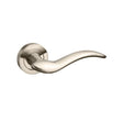 Quality image of Mediterranean Barcelona Lever Door Handle on Round Rose - Satin Nickel | Sku. m86sn | available from Trade Door Handles.