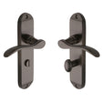 High quality image of the Heritage Brass Door Handle for Bathroom Maya Design Matt Bronze Finish | Sku. may7630-mb | Discounted prices available from Trade Door Handles