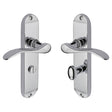 High quality image of the Heritage Brass Door Handle for Bathroom Maya Design Polished Chrome Finish | Sku. may7630-pc | Discounted prices available from Trade Door Handles