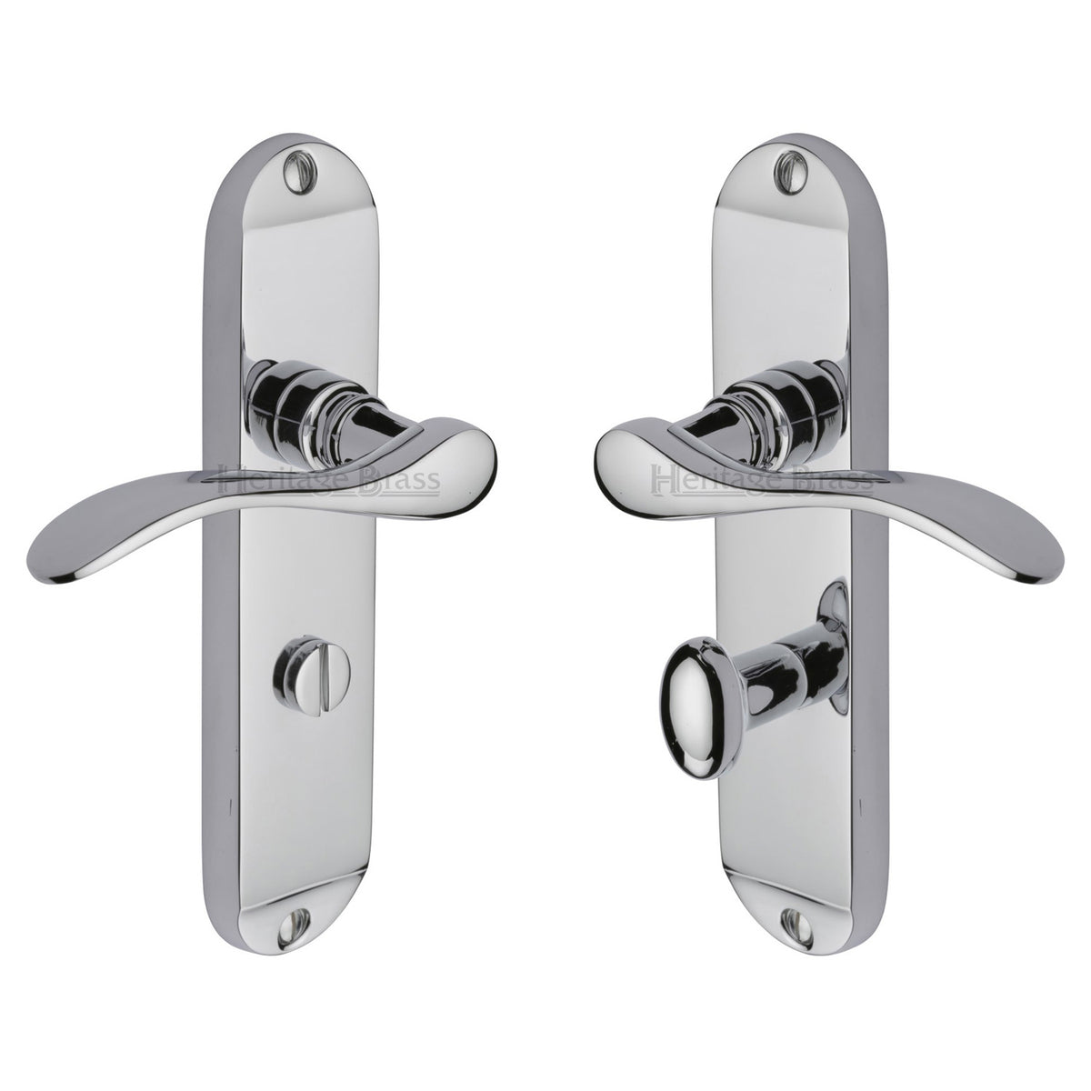 High quality image of the Heritage Brass Door Handle for Bathroom Maya Design Polished Chrome Finish | Sku. may7630-pc | Discounted prices available from Trade Door Handles