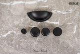 Quality image of Old English Lincoln Solid Brass Victorian Knob 32mm on Concealed Fix - Matt Black | Sku. oec1232mb | available from Trade Door Handles.