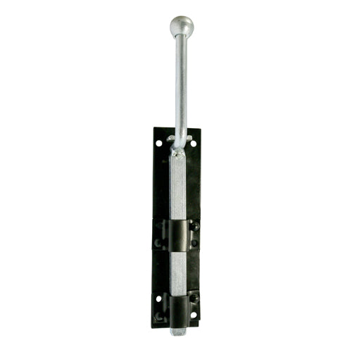 This is an image of Timco - Monkey Tail Bolt - Black 12" (1 Each TIMbag) MBS12BP