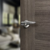 Quality image of Mediterranean Malta Lever Door Handle on Round "C" Rose - Polished Chrome | Sku. mc25cp | available from Trade Door Handles.