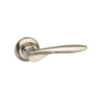 Quality image of Mediterranean Malta Lever Door Handle on Round "C" Rose - Satin Nickel | Sku. mc25sn | available from Trade Door Handles.