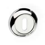Quality image of Mediterranean Key Escutcheons on Round "C" Rose - Polished Chrome | Sku. mcesckpc | available from Trade Door Handles.