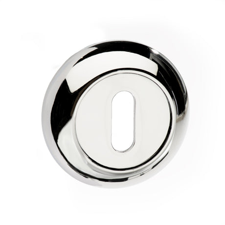 Quality image of Mediterranean Key Escutcheons on Round "C" Rose - Polished Chrome | Sku. mcesckpc | available from Trade Door Handles.