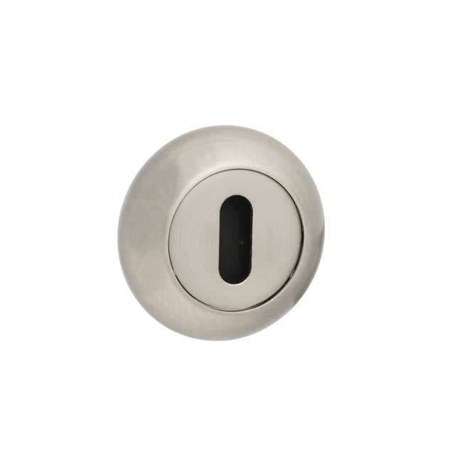 Quality image of Mediterranean Key Escutcheons on Round "C" Rose - Satin Nickel | Sku. mcescksn | available from Trade Door Handles.