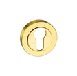 Quality image of Mediterranean Euro Escutcheons on Round Rose - Polished Brass | Sku. mescebp | available from Trade Door Handles.