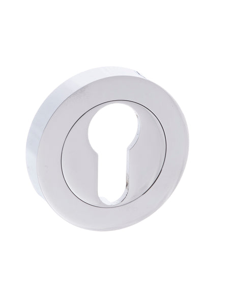Quality image of Mediterranean Euro Escutcheons on Round Rose - Polished Chrome | Sku. mescecp | available from Trade Door Handles.