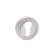 Quality image of Mediterranean Euro Escutcheons on Round Rose - Satin Nickel/Polished Chrome | Sku. mescesncp | available from Trade Door Handles.