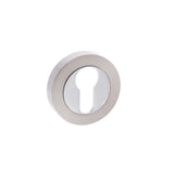 Quality image of Mediterranean Euro Escutcheons on Round Rose - Satin Nickel/Polished Chrome | Sku. mescesncp | available from Trade Door Handles.