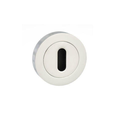 Quality image of Mediterranean Key Escutcheons on Round Rose - Polished Chrome | Sku. mesckcp | available from Trade Door Handles.