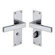 High quality image of the Heritage Brass Door Handle for Bathroom Metro Design Polished Chrome Finish | Sku. met4930-pc | Discounted prices available from Trade Door Handles