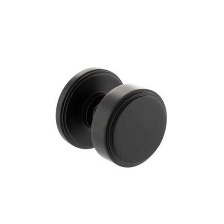 Quality image of Millhouse Brass Boulton Brass Stepped Mortice Knob on Concealed Fix Rose - Matt Black | Sku. mh350smkmb | available from Trade Door Handles.