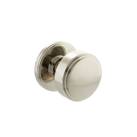 Quality image of Millhouse Brass Boulton Brass Stepped Mortice Knob on Concealed Fix Rose - Polished Nickel | Sku. mh350smkpn | available from Trade Door Handles.