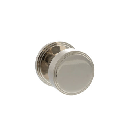 Quality image of Millhouse Brass Boulton Solid Brass Stepped Mortice Door Knob on Concealed Fix Rose - Polished Nickel | Sku. mh350smkpnsolid | available from Trade Door Handles.