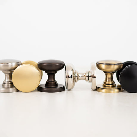Quality image of Millhouse Brass Edison Solid Brass Domed Mortice Knob on Concealed Fix Rose - Satin Nickel | Sku. mh400dmksn | available from Trade Door Handles.