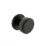 Quality image of Millhouse Brass Harrison Brass Knurled Mortice Knob on Concealed Fix Rose - Matt Black | Sku. mh450ksmkmb | available from Trade Door Handles.