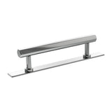 Quality image of Millhouse Brass Pennington Hexagonal T-Bar Cabinet Pull Handle on Backplate 128mm - Polished Chrome | Sku. mhchb17128pc | available from Trade Door Handles.