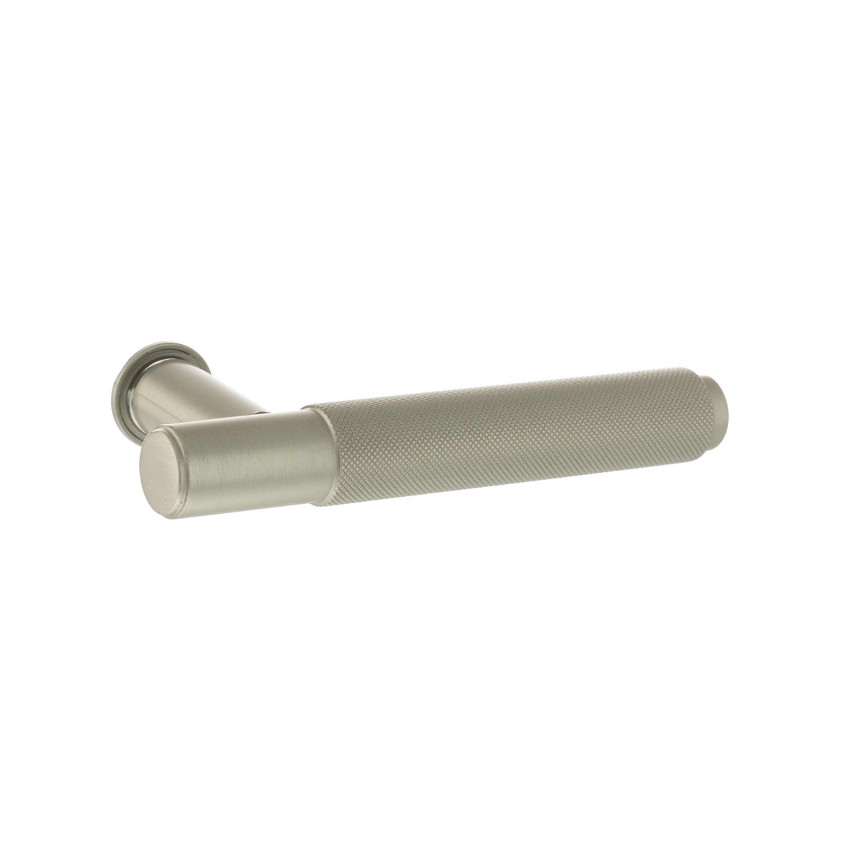 Quality image of Millhouse Brass Crompton Lever Door Handle on Concealed Round Rose - Satin Nickel | Sku. mhcr100sn | available from Trade Door Handles.