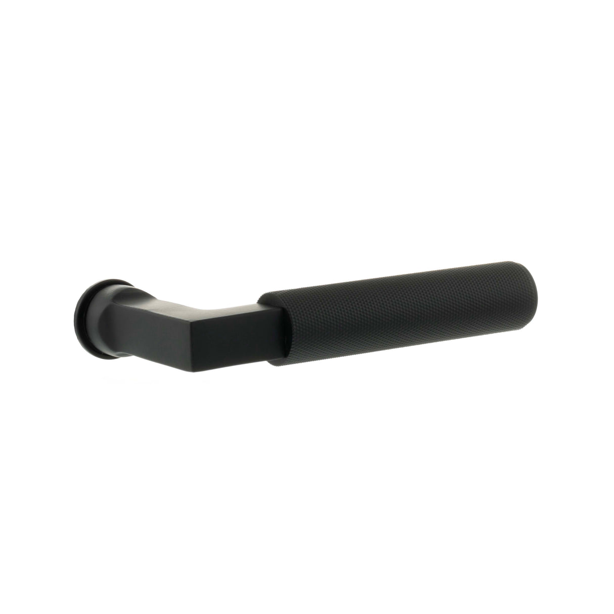 Quality image of Millhouse Brass Cartwright Lever Door Handle on Concealed Round Rose - Matt Black | Sku. mhcr200mb | available from Trade Door Handles.