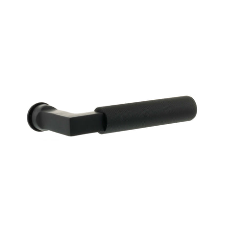 Quality image of Millhouse Brass Cartwright Lever Door Handle on Concealed Round Rose - Matt Black | Sku. mhcr200mb | available from Trade Door Handles.