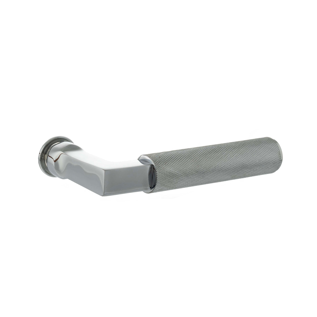 Quality image of Millhouse Brass Cartwright Lever Door Handle on Concealed Round Rose - Satin Nickel | Sku. mhcr200pc | available from Trade Door Handles.