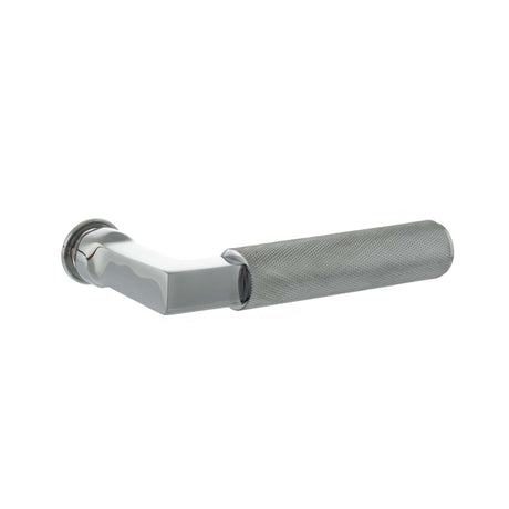 Quality image of Millhouse Brass Cartwright Lever Door Handle on Concealed Round Rose - Satin Nickel | Sku. mhcr200pc | available from Trade Door Handles.