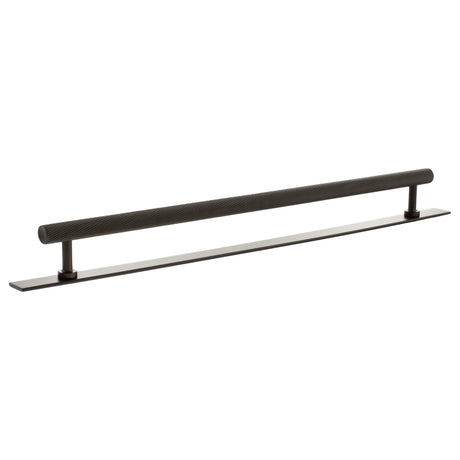 Quality image of Millhouse Brass Paddington Spiral T-Bar Cabinet Pull Handle on Backplate 320mm - Urban Dark Bronze | Sku. mhcsb17320udb | available from Trade Door Handles.