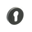 Quality image of Millhouse Brass Euro Escutcheons on Round Rose - Matt Black | Sku. mhremb | available from Trade Door Handles.