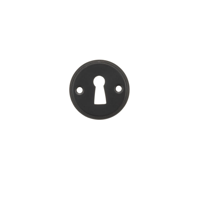 Quality image of Millhouse Brass Solid Brass Open Key Hole Escutcheons - Matt Black | Sku. mhrkemb | available from Trade Door Handles.