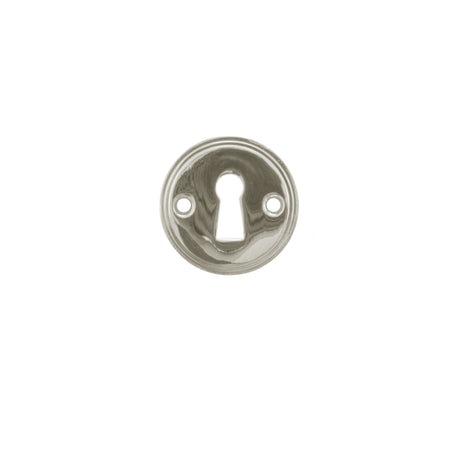 Quality image of Millhouse Brass Solid Brass Open Key Hole Escutcheons - Polished Nickel | Sku. mhrkepn | available from Trade Door Handles.