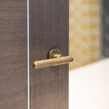 Quality image of Millhouse Brass Stephenson Knurled Lever Door Handle on 5mm Slimline Round Rose - Yester Bronze | Sku. mhsr250yb | available from Trade Door Handles.