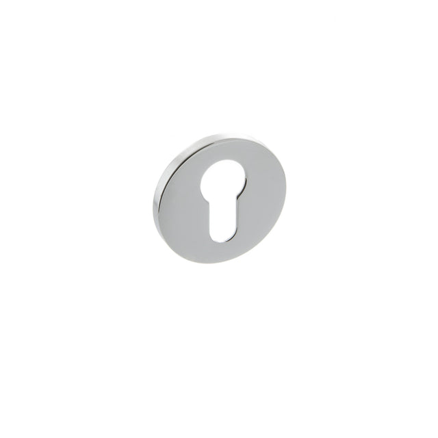 Quality image of Millhouse Brass Euro Escutcheons on 5mm Slimline Round Rose - Polished Chrome | Sku. mhsrepc | available from Trade Door Handles.