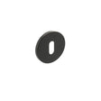 Quality image of Millhouse Brass Key Escutcheons on 5mm Slimline Round Rose - Matt Black | Sku. mhsrkmb | available from Trade Door Handles.