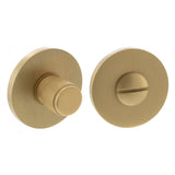 Quality image of Millhouse Brass Knurled WC Turn and Release on 5mm Slimline Round Rose - Satin Brass | Sku. mhsrkwcsb | available from Trade Door Handles.
