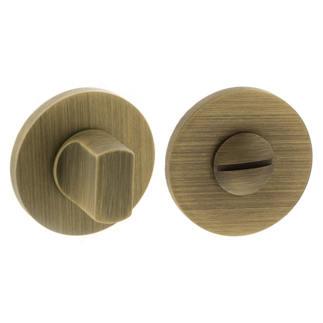Quality image of Millhouse Brass WC Turn and Release on 5mm Slimline Round Rose - Yester Bronze | Sku. mhsrwcyb | available from Trade Door Handles.