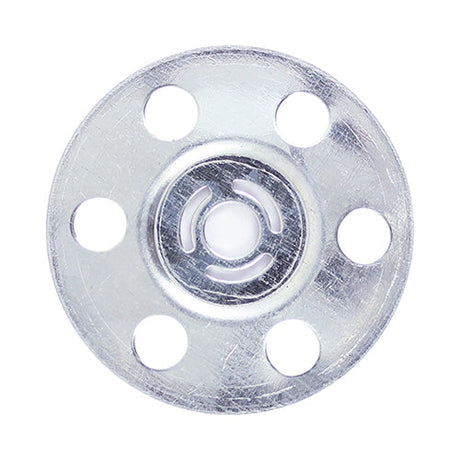 This is an image of Timco - Metal Insulation Discs - Galvanised 35mm - (100 PCS Box) MID35