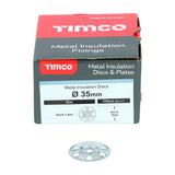 This is an image of Timco - Metal Insulation Discs - Galvanised 35mm - (100 PCS Box) MID35
