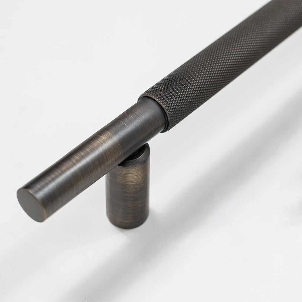 Quality image of Millhouse Brass Thomson Knurled Cabinet Pull Handle 225mm CTC x 20mm - Urban Bronze | Sku. mhphk225ub | available from Trade Door Handles.