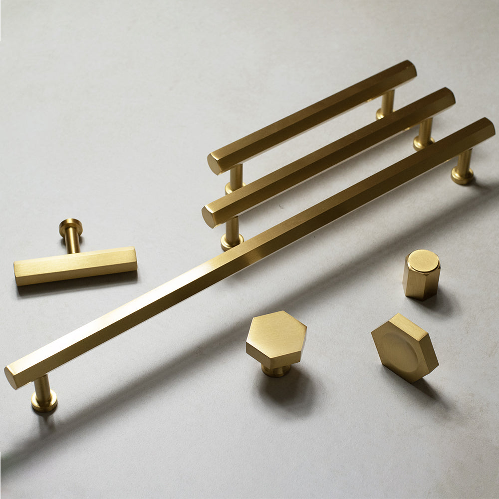 Quality image of Millhouse Brass Pennington Hexagonal T-Bar Cabinet Pull Handle on Backplate 128mm - Polished Chrome | Sku. mhchb17128pc | available from Trade Door Handles.
