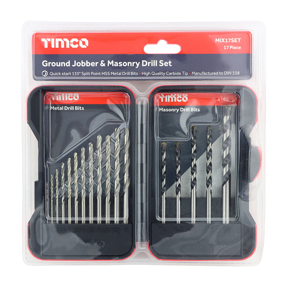 This is an image of Timco - Ground Jobber & Masonry Drill Set 17pcs (17 Pieces Case) MIX17SET