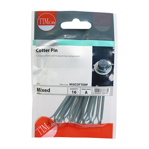 This is an image of Timco - Mixed Cotter Pins Mixed - (16 PCS TIMpac) MIXCOTTERP
