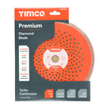 This is an image of Timco - Premium Diamond Blade - Turbo Continuous 230 x 22.2 (1 Each Box) MM230222