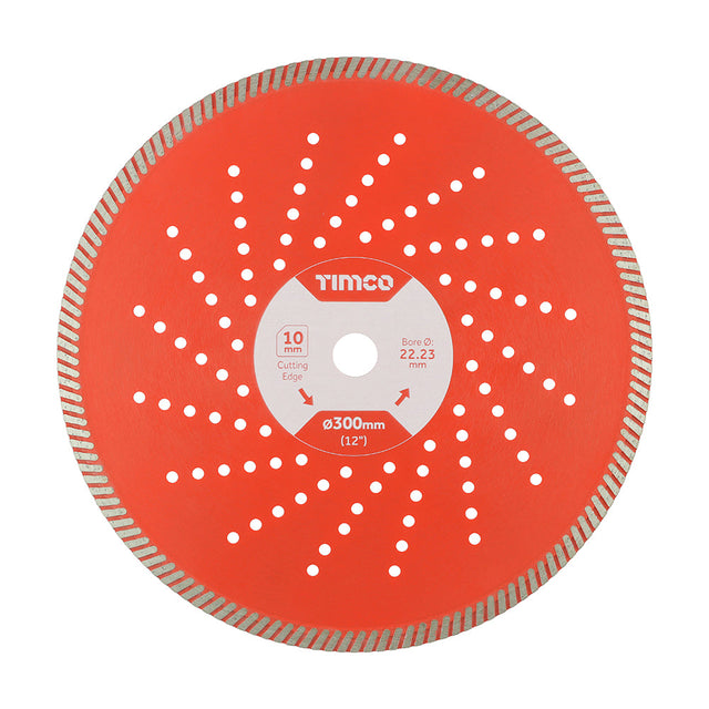 This is an image of Timco - Premium Diamond Blade - Turbo Continuous 300 x 22.2 (1 Each Box) MM300222