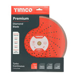 This is an image of Timco - Premium Diamond Blade - Turbo Continuous 300 x 22.2 (1 Each Box) MM300222