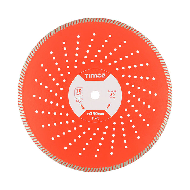 This is an image of Timco - Premium Diamond Blade - Turbo Continuous 350 x 20 (1 Each Box) MM35020