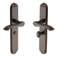 High quality image of the Heritage Brass Door Handle for Bathroom Algarve Long Design Matt Bronze Finish | Sku. mm7230-mb | Discounted prices available from Trade Door Handles